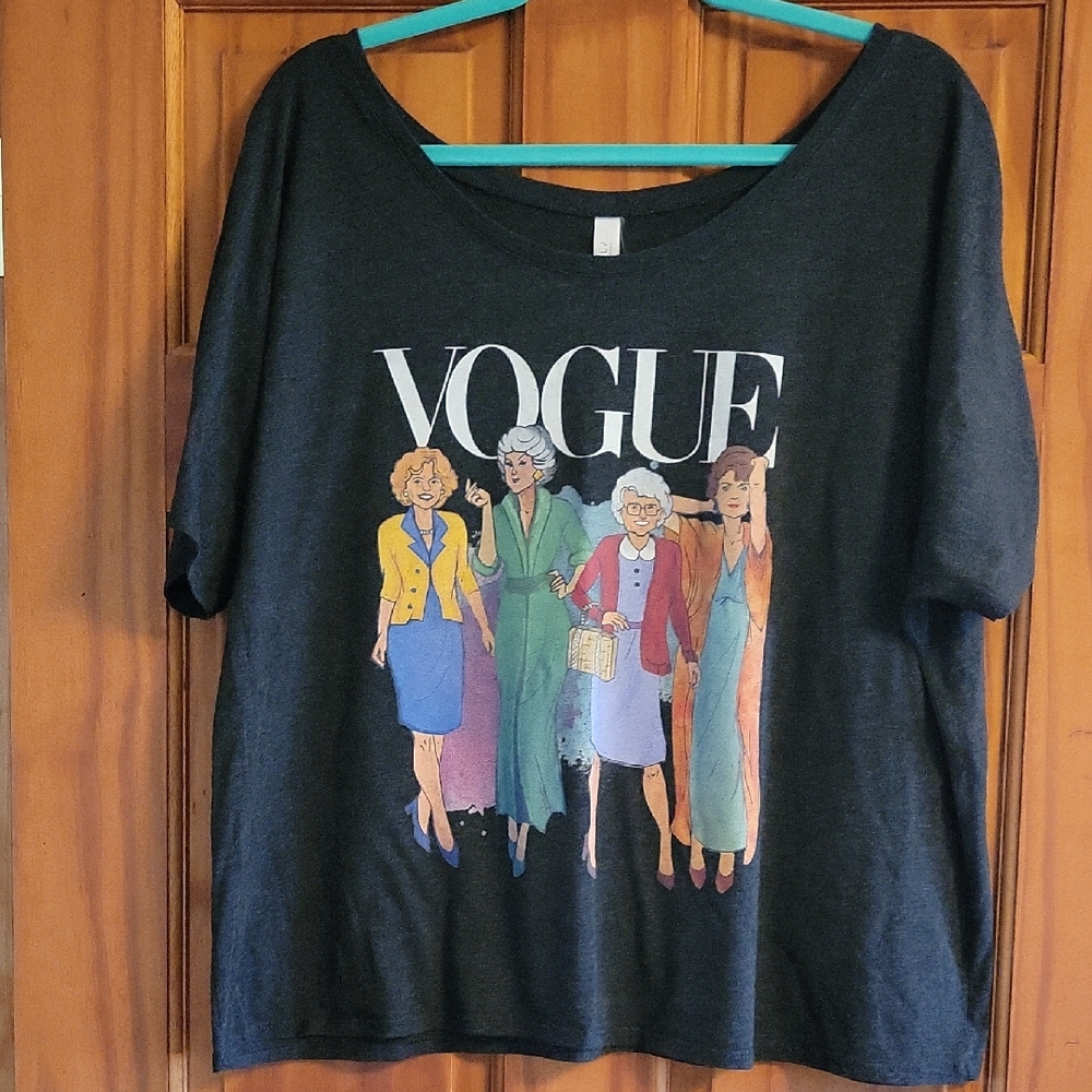 Vogue Golden Girls Soft Graphic Slouch Top - Dk Gray